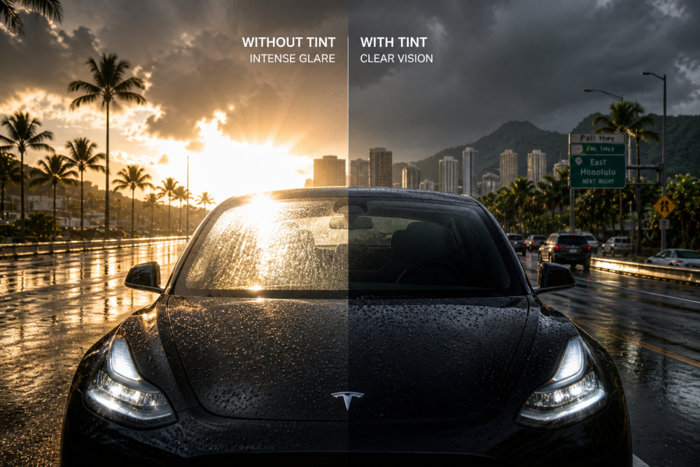 Honolulu winter driving glare reduction